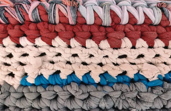 アステカ様式の多色カーペット ニット色生地の質感 — ストック写真