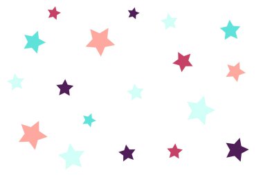 Renkli yıldızlı vektör desenli. Çocuklar için yıldızlı klasik vektör deseni.