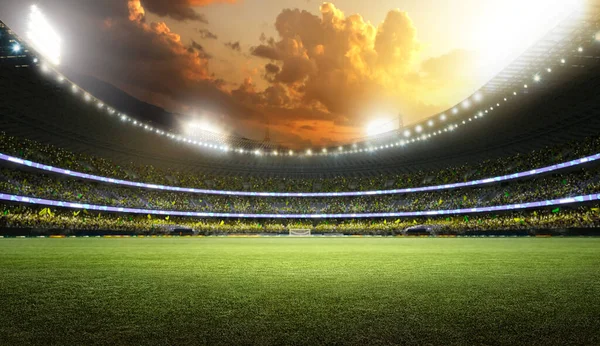 football stadium with crowd background sunset sky