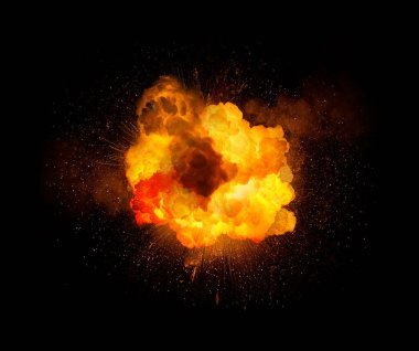 explosion in dark background