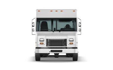Food Truck 3D Rendering Isolated on White