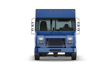 blue Food Truck mockup isolated on white background
