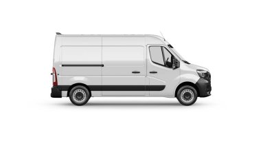 van car side isolated on white background 3d render