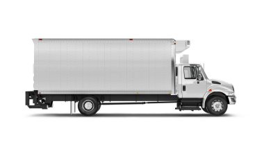box truck isolated on white background side view