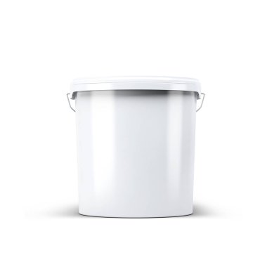 glossy bucket isolated mockup on white background