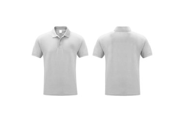 white polo tshirt mockup isolated on white background front and back short sleeve