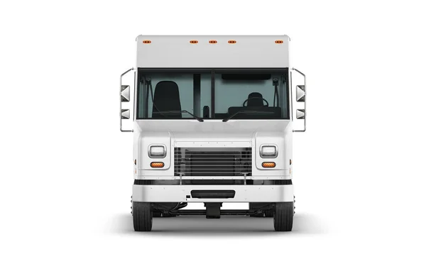 Food Truck 3D Rendering Isolated on White