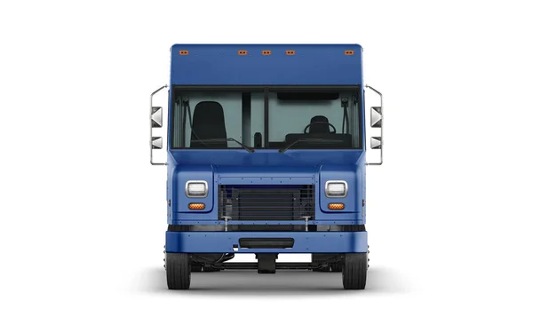 Blue Food Truck Mockup Isolated White Background — Fotografia de Stock