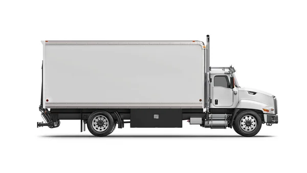 Коробка Вантажівка Ізольована Білому Тлі — стокове фото