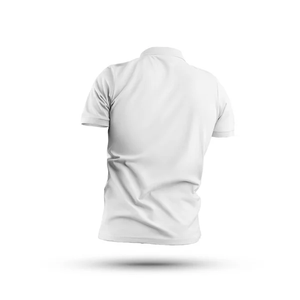 Short Sleeve Polo Shirt Back View Isolated White Background — Stockfoto