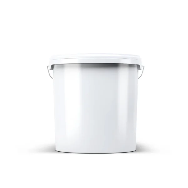 Glossy Bucket Isolated Mockup White Background — Zdjęcie stockowe