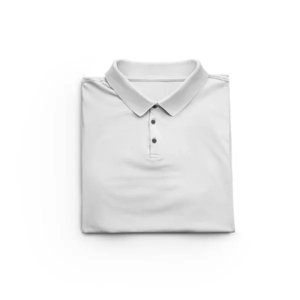 Біла Складена Сорочка Ізольована Білому Тлі — стокове фото
