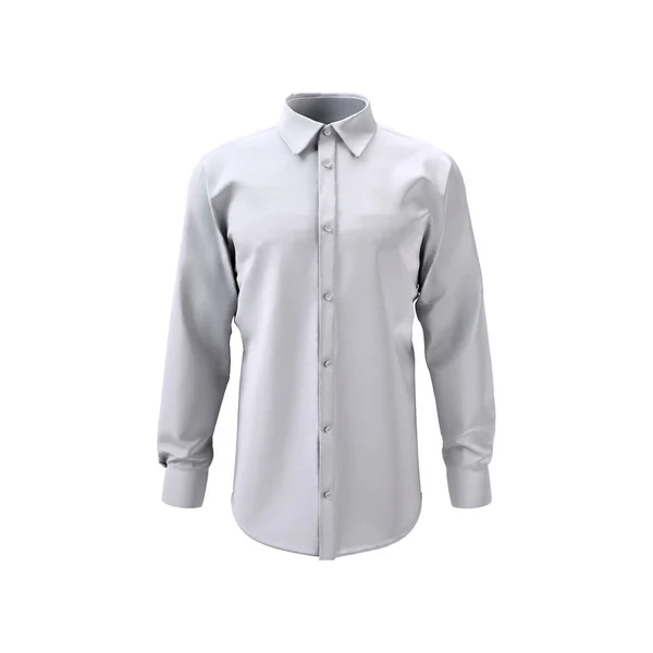 Men Shirt Isolated White Background Long Sleeve Front View — Zdjęcie stockowe