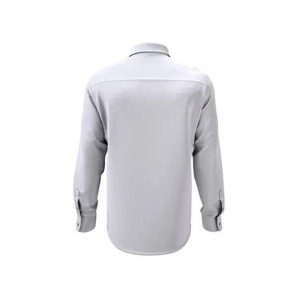 Men Shirt Isolated White Background Back View — Zdjęcie stockowe