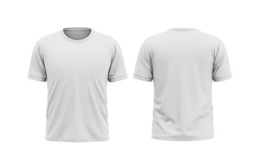 round t shirt isolated on white background front and back