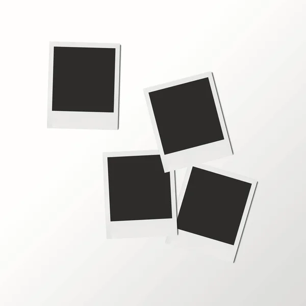 Four Polaroid Photo Frames Mockup White Background — Zdjęcie stockowe