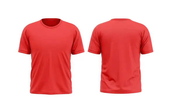 Red Shirt Isolated White Background Front Back — ストック写真