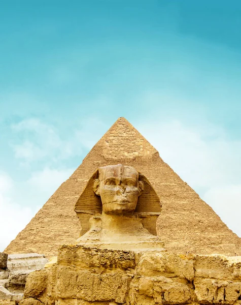 Esfinge Grandes Pirámides Giza Cairo Egipto — Foto de Stock