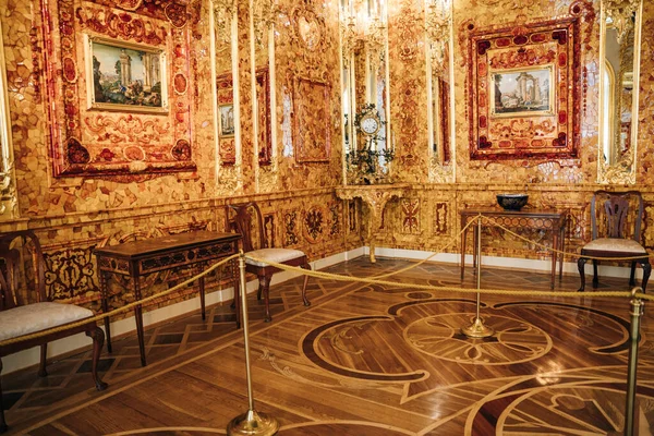 Saint Petersburg Russia August 2021 Interior Amber Room Catherine Palace — Stock Photo, Image