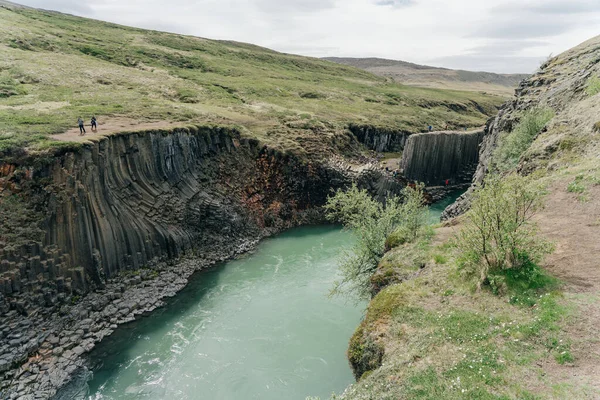 Green River Studlagil Canyon Island Kvalitní Fotografie — Stock fotografie