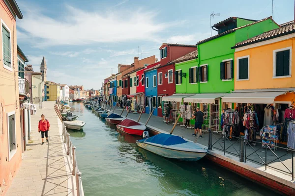 Burano Italy Nov 2021 View Colorful Venetian Houses Canal High — Stock Photo, Image