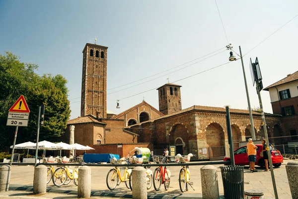 Милан Италия Нов 2021 Флика Сант Амброджо Одна Древнейших Церквей — стоковое фото