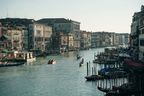 Venecia Italia Jun 2020 Gran Canal Venecia Con Góndolas Italia — Foto de Stock