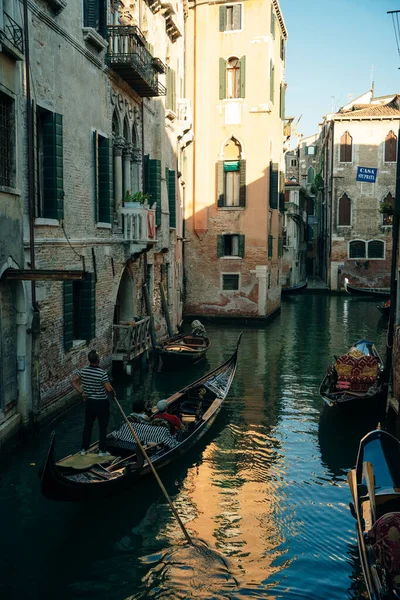 Venecia Italia Jun 2020 Gran Canal Venecia Con Góndolas Italia — Foto de Stock