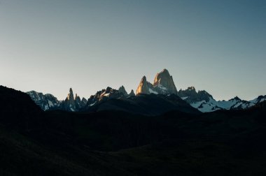 dağ manzarası ile mt fitz roy ve laguna de los tres içinde los glaciares Milli Parkı, patagonia, Arjantin, Güney Amerika.
