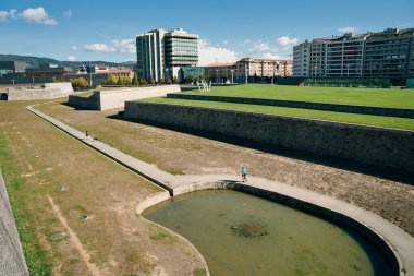 Pamplona, Navarre, İspanya 'da bir kale duvarı. Yüksek kalite fotoğraf