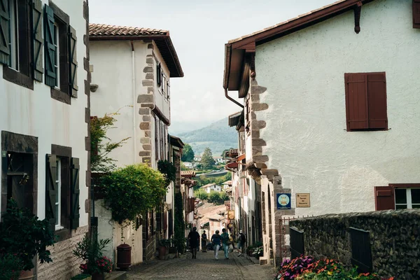 Paisaje Urbano Del Pueblo Vasco Jean Pied Port Francia Foto — Foto de Stock