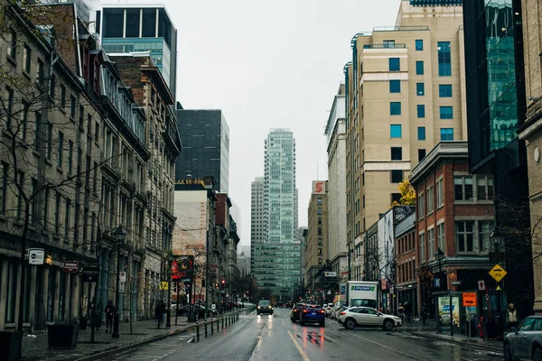 City Street View Centro Montreal Quebec Canadá Dic 2019 — Foto de Stock