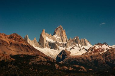 dağ manzarası ile mt fitz roy ve laguna de los tres içinde los glaciares Milli Parkı, patagonia, Arjantin, Güney Amerika.