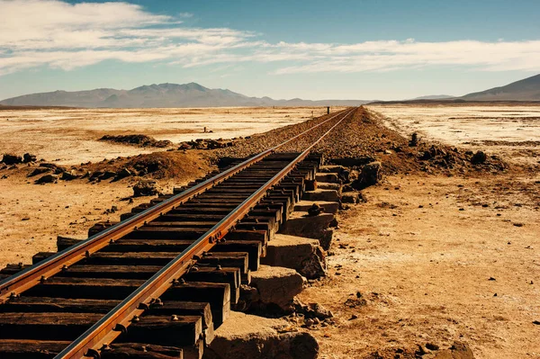 Ferrocarril Ninguna Parte Desierto Piedra Uyuni Bolivia — Foto de Stock
