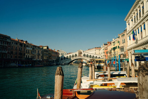 VENICE, ITALY - nov, 2021: Rialto Bridge and Grand Canal. High quality photo