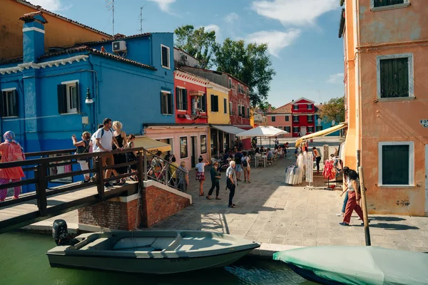 Burano Italy Nov 2021 View Colorful Venetian Houses Canal High — Stock Photo, Image
