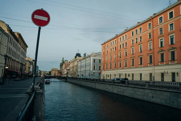 Санкт Петербург Россия Август 2021 Года Речной Канал Лодками Санкт — стоковое фото