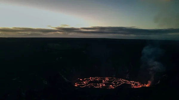 Flygfoto Kilauea Vulkan Hawaii Vulkaner Nationalpark Den Stora — Stockfoto