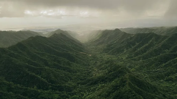 Hegyi Panoráma Oahuban Moanalua Valley Trail Hawaii Kiváló Minőségű Fénykép — Stock Fotó