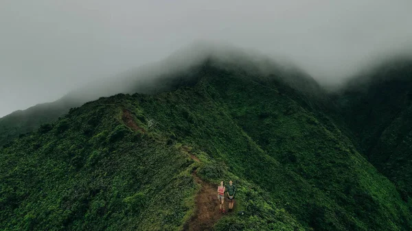 Vista Sulle Montagne Cima Oahu Sentiero Moanalua Valley Alle Hawaii — Foto Stock