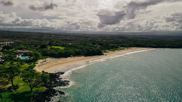 Panorama Aereo Del Parco Statale Hapuna Beach Costa Occidentale Della — Foto Stock