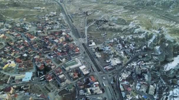 Вид на город Гореме в Каппадокии, Центральная Анатолия, Турция — стоковое видео