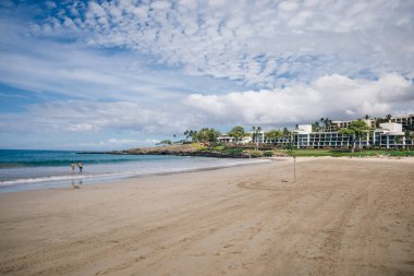 Büyük Ada, Hawaii, ABD 'deki güzel Hapuna plajı. Yüksek kalite fotoğraf