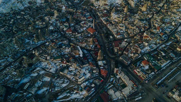 Vista Cidade Goreme Capadócia Anatólia Central Turquia Foto Alta Qualidade — Fotografia de Stock