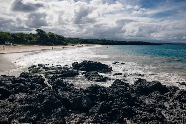 Όμορφη Παραλία Hapuna Στο Big Island Χαβάη Ηνωμένες Πολιτείες Υψηλής — Φωτογραφία Αρχείου