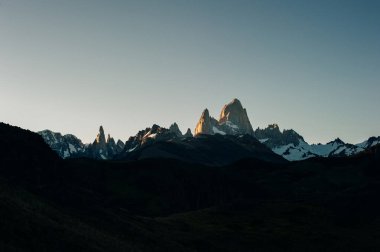 dağ manzarası ile mt fitz roy ve laguna de los tres içinde los glaciares Milli Parkı, patagonia, Arjantin, Güney Amerika.