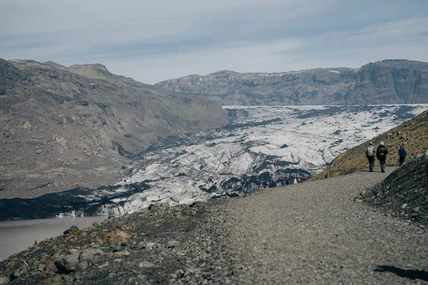 Lodowiec Skaftafell Svinafell Islandia Tło Zielonych Gór Wysokiej Jakości Zdjęcie — Zdjęcie stockowe