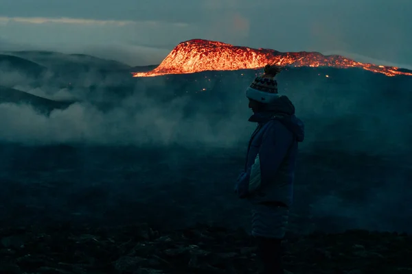 Fagradalsfjall Islandia Junio 2021 Erupción Del Volcán Cerca Reikiavik Islandia — Foto de Stock