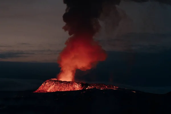 Fagradalsfjall Islândia Junho 2021 Erupção Vulcânica Perto Reykjavik Islândia Foto — Fotografia de Stock