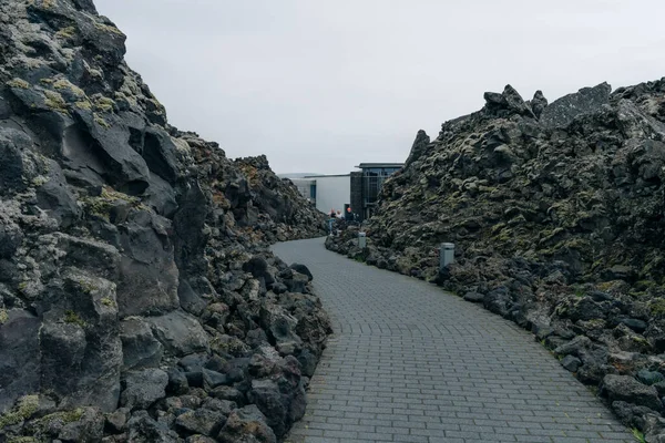 Reykjavík Island Dec 2021 Krásný Geotermální Lázeňský Bazén Modré Laguně — Stock fotografie